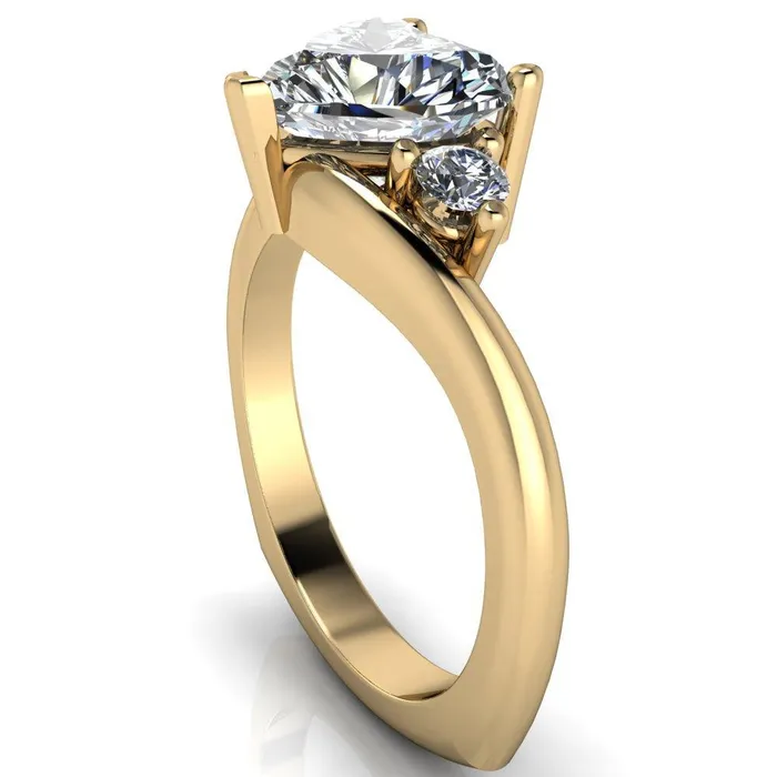 Denise Heart Moissanite Bypass Shank Diamond Ring Fire Brilliance Rings
