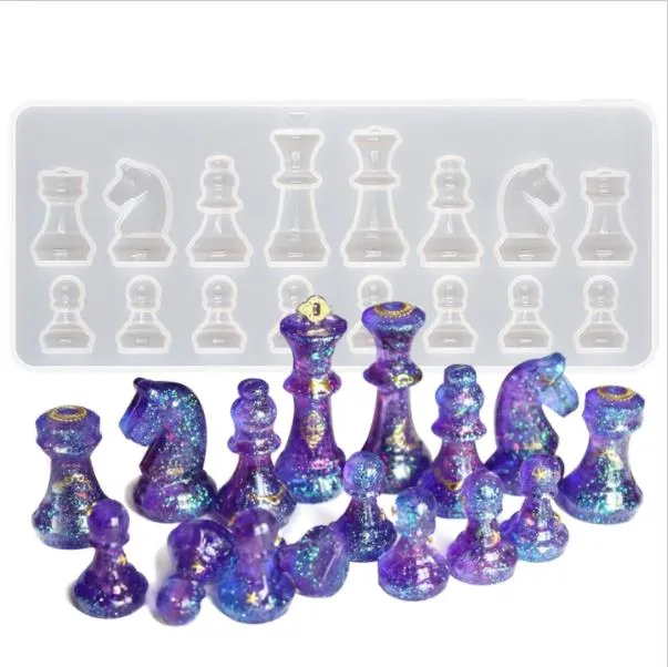 Chess Design DIY Mold IntoResin Necklaces