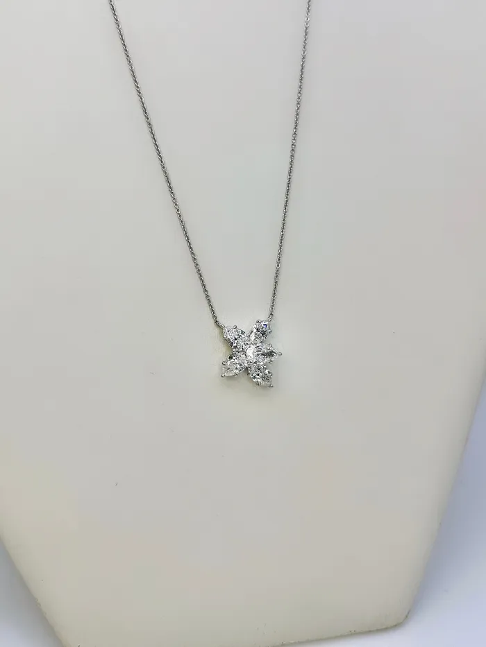 Platinum Pear cut Natural Diamonds Pendant PEN72000 Diamond Source NYC Necklaces