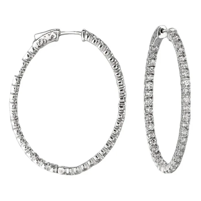 546 Carat Natural Earth Mined Diamonds Hoop Earrings Pair White Gold 14K New Earring GB Earrings 546 Carat Natural Earth Mined Diamonds Hoop Earrings Pair White Gold 14K New Earring GB Earrings