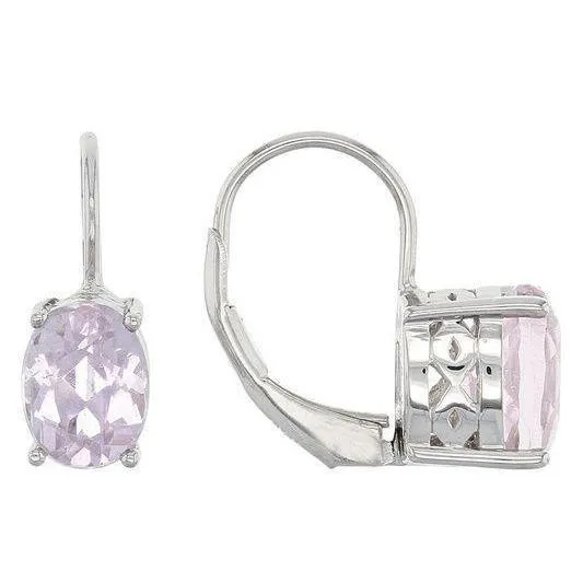 GB Earrings White Gold 14K Oval Cut 26 Carats Kunzite Drop Women Earrings GB Earrings White Gold 14K Oval Cut 26 Carats Kunzite Drop Women Earrings