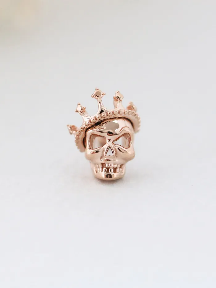 14K Gold Crown Skull Cartilage Earring 18G16G MinimalBijoux Earrings