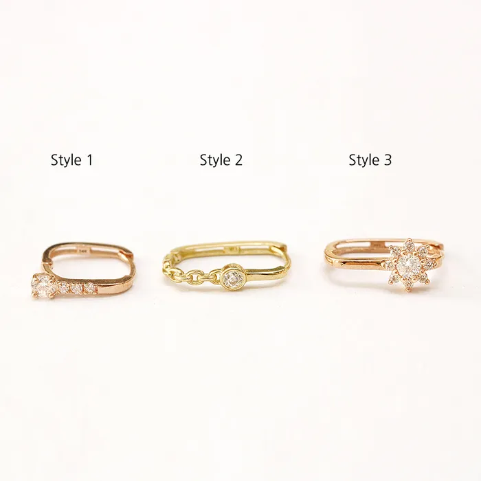 Earrings MinimalBijoux 14K Gold Point Cubic Cartilage Hoop Earring
