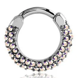 Encrusted CZ Stainless Septum Clicker Tulsa Body Jewelry Bracelets