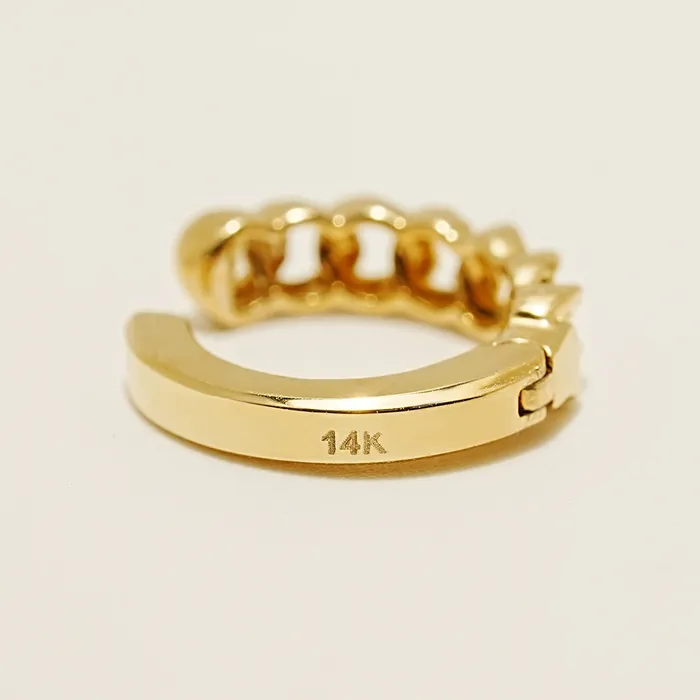 MinimalBijoux Earrings 14K Gold Dot Chain Ear cuff