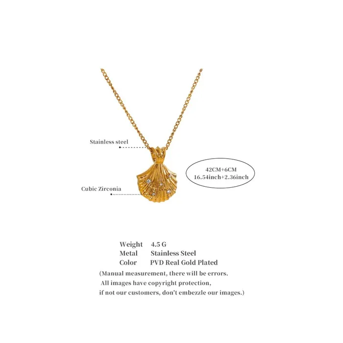 Necklaces Mabel Love Co Seashell Pendant Necklace