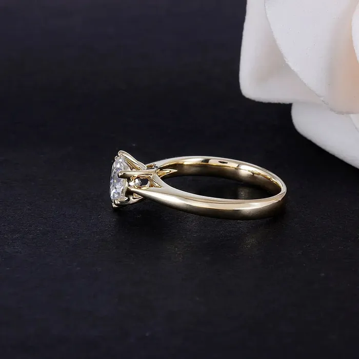 14k Yellow Gold Solitaire Moissanite Ring 1ct Best Engagement Ring for Women Luxus Moissanite Rings Jewelry Rings