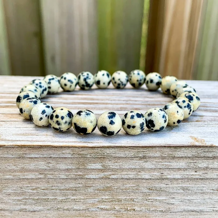 Magic Crystals Bracelets Dalmatian Jasper Stone Elastic Beaded Bracelet