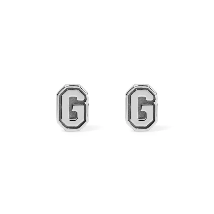 SG Fine Earrings Small Gold Varsity Stud